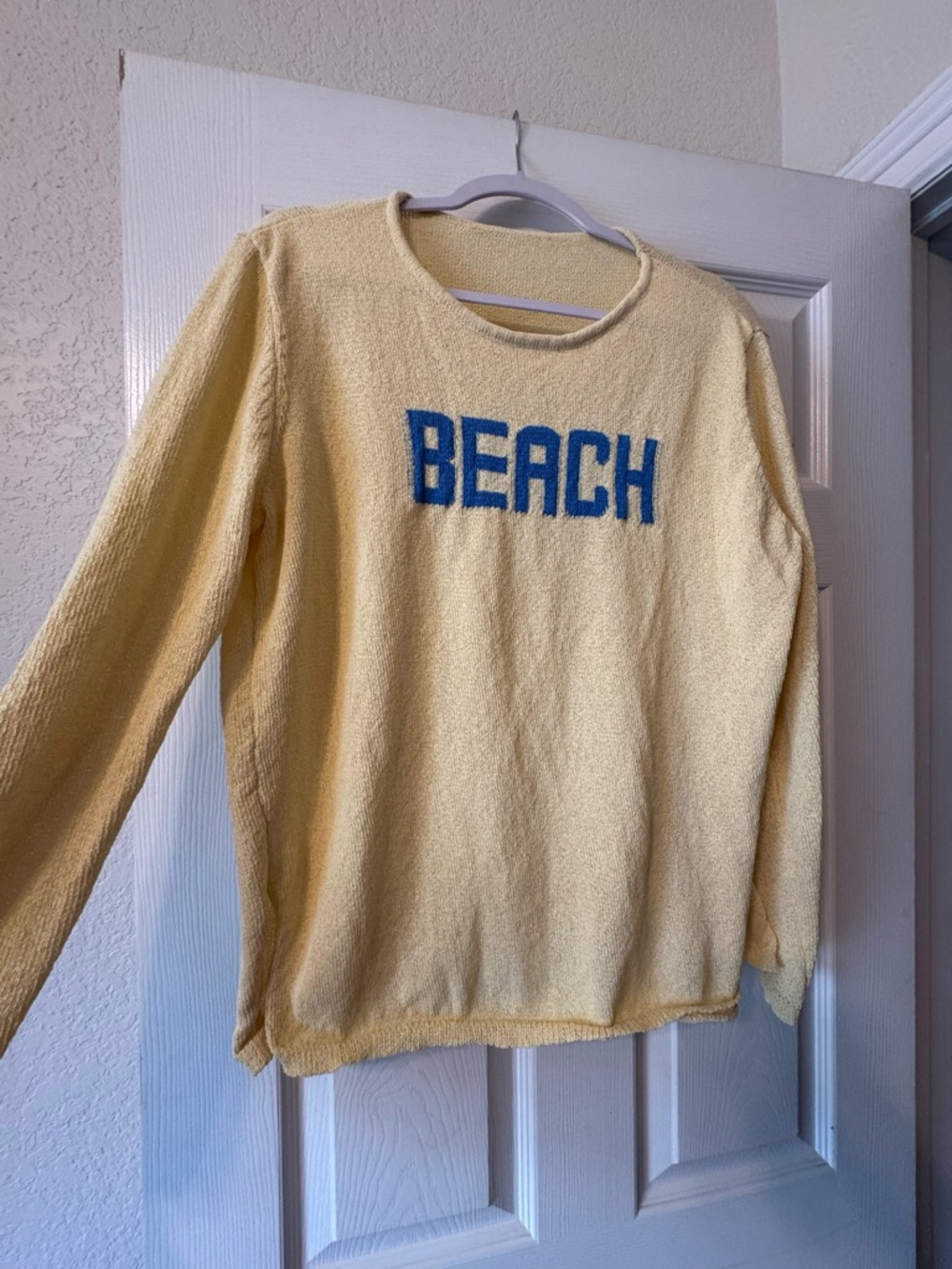 Yellow "Beach" Crewneck Sweater